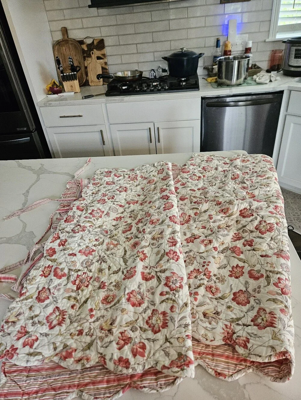 Pottery Barn Striped Euro Shams in Red, Green & Blue